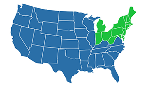 FPS Service Area Map | Fall Protection Solutions, a division of Strut Systems Installation | An Eberl Company | Buffalo, NY USA